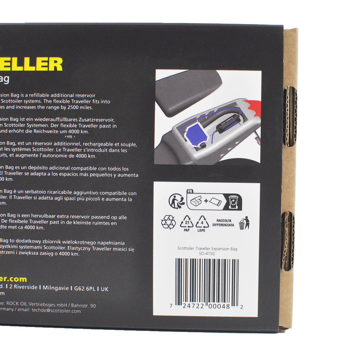 Scottoiler The Traveller Expansion Bag's flexible, compact & durable reservoir.