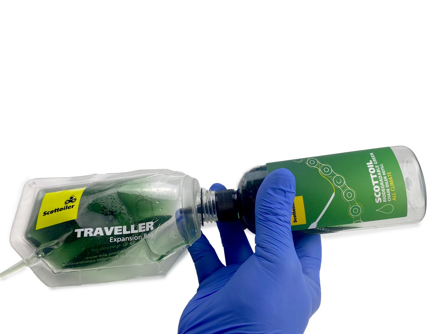 Scottoiler The Traveller Expansion Bag's flexible, compact & durable reservoir.