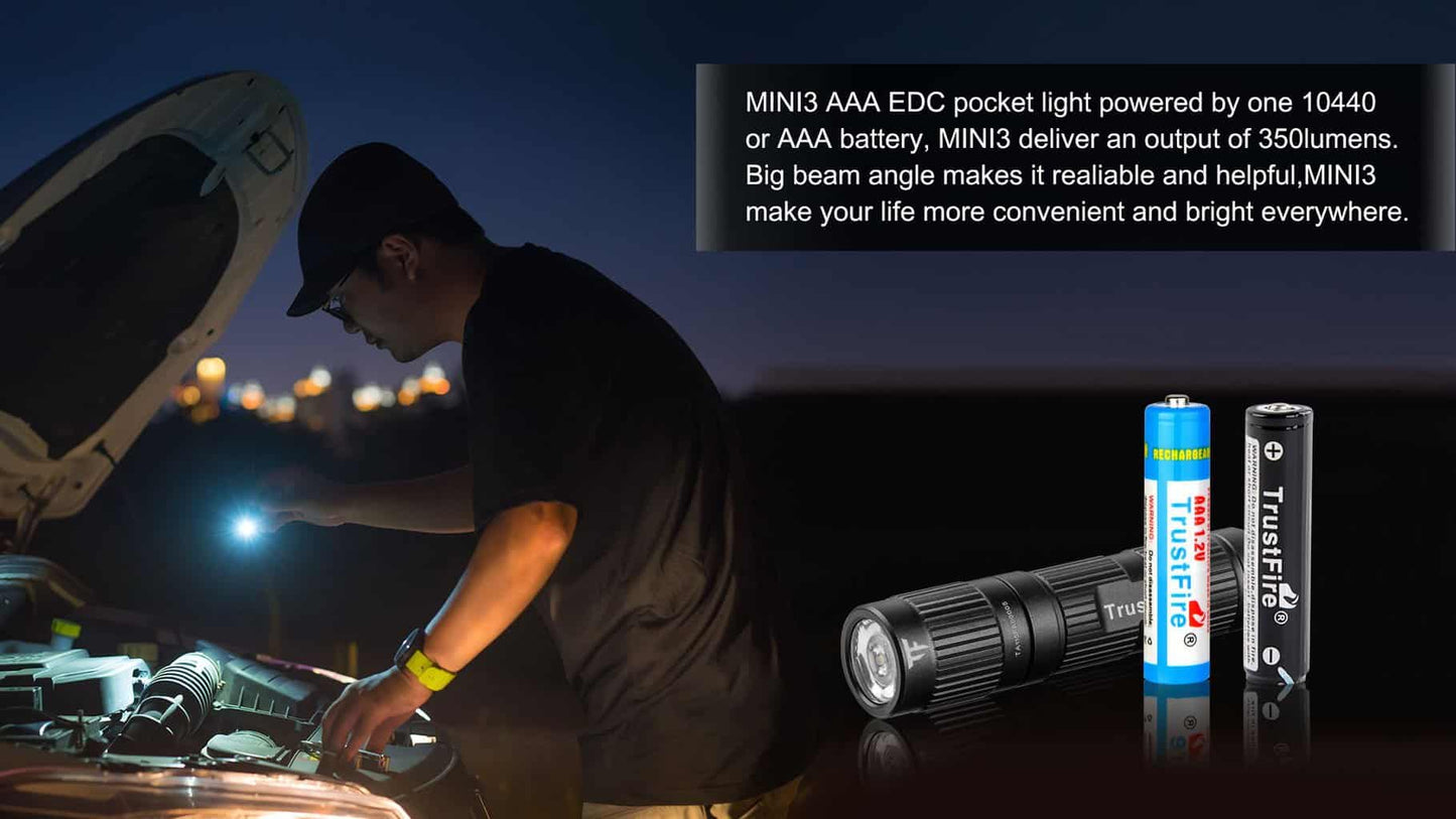 TrustFire MINI3 EDC Flashlight 350 Lumens