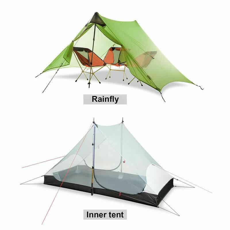 3F UL Gear Lanshan 2 Classic 3-Season Tent - Green (T Zip)