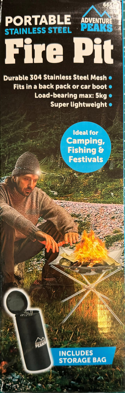 Large Portable Mesh Fire Pit - Camping. UK Seller fast delivery