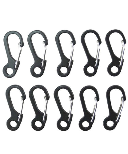 Kombat Paracord Carabiners Metal - 10 Pack - Black
