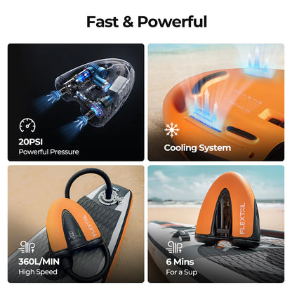 Flextail EVO SUP Pump 20PSI Cordless Rechargeable Pump