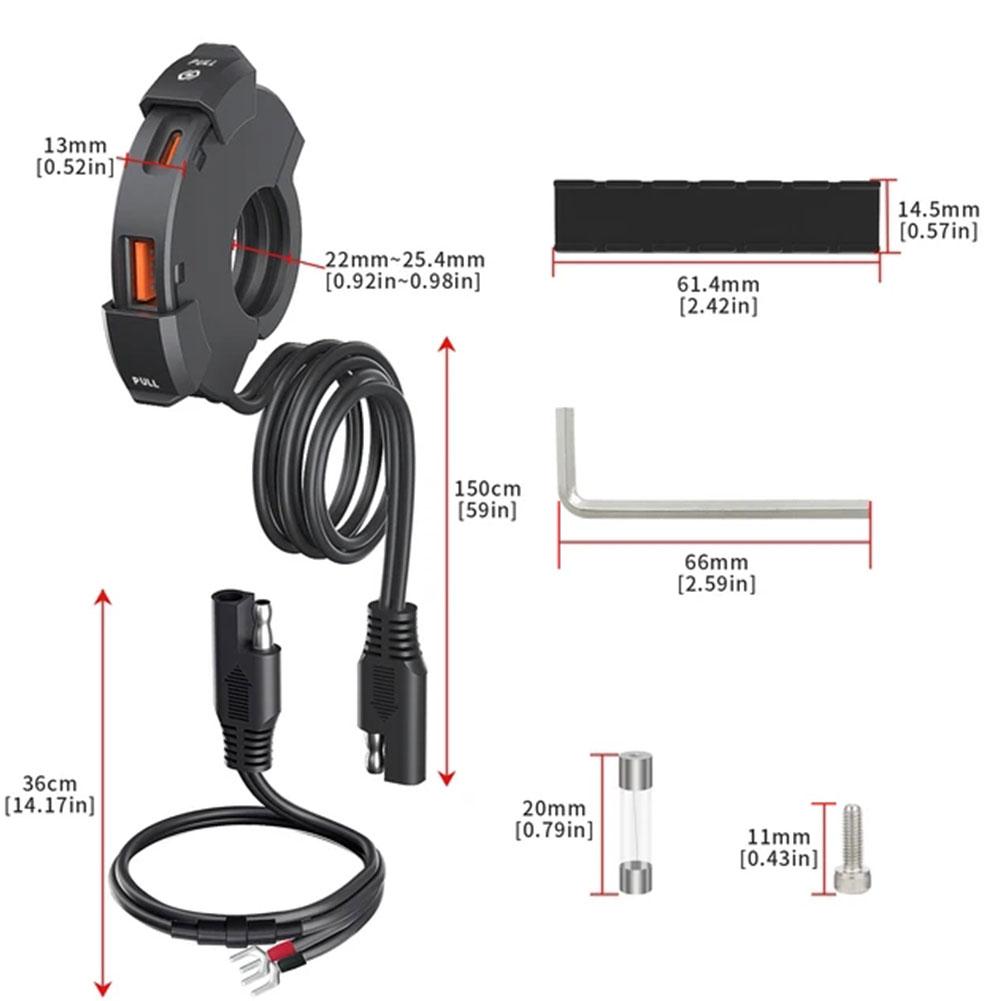 Dual USB Waterproof Port Motorcycle Charger - UK Seller buy with confidence