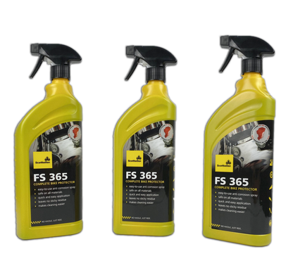 Scottoiler FS 365 Complete Bike Protector is a water-based formula that neutralises salt to prevent rust and corrosion