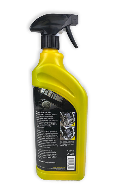 Scottoiler FS 365 Complete Bike Protector is a water-based formula that neutralises salt to prevent rust and corrosion