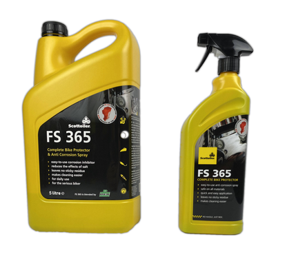 Scottoiler FS 365 Complete Bike Protector is a water-based formula that neutralises salt to prevent rust and corrosion