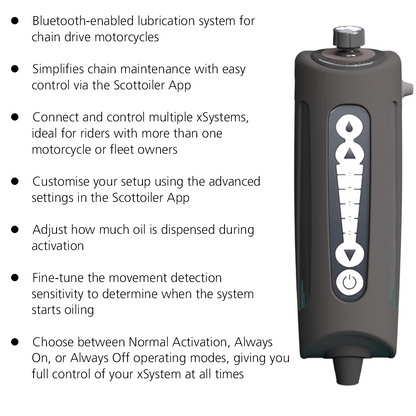 Scottoilerer xSystem 3.0+ Bluetooth-enabled lubrication system
