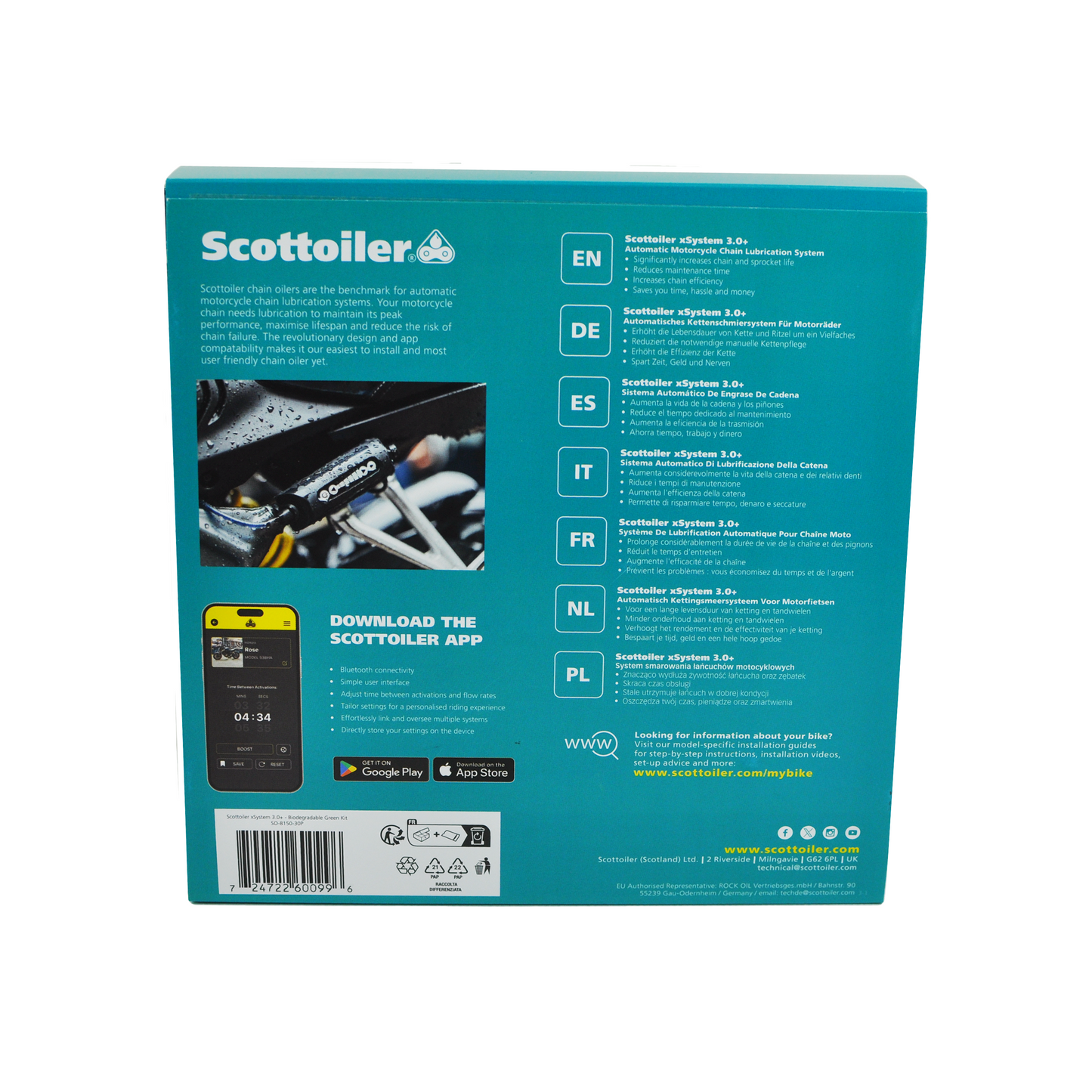 Scottoilerer xSystem 3.0+ Bluetooth-enabled lubrication system